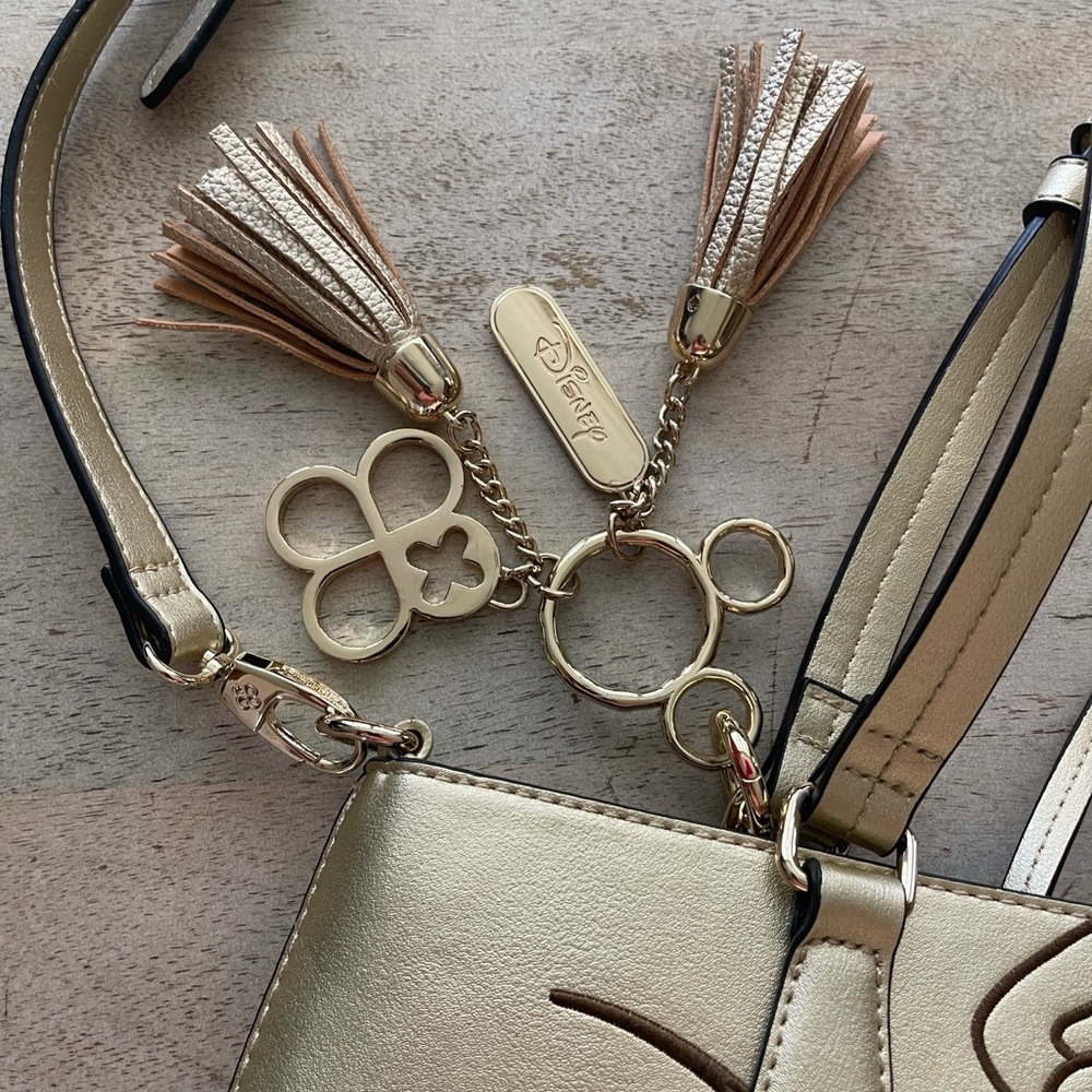 Disney Metallic Gold Shoulder Bag with Mickey Design by Jaime Ibiza - Picture 2 of 13